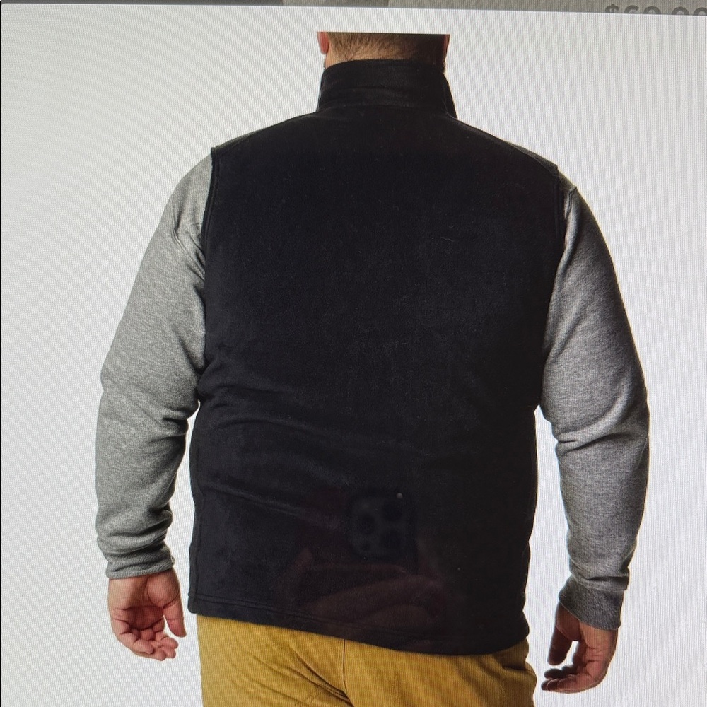 Columbia 3XLT TallMan Dk Blk Fleece Full Zip Up High Collar Outdoor Durable Vest - Picture 3 of 14